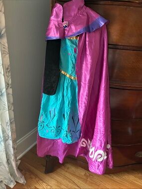 Elsa dress with cape Girls Purple & Teal